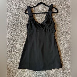 White Fox Boutique Black Ruffle Tank Top